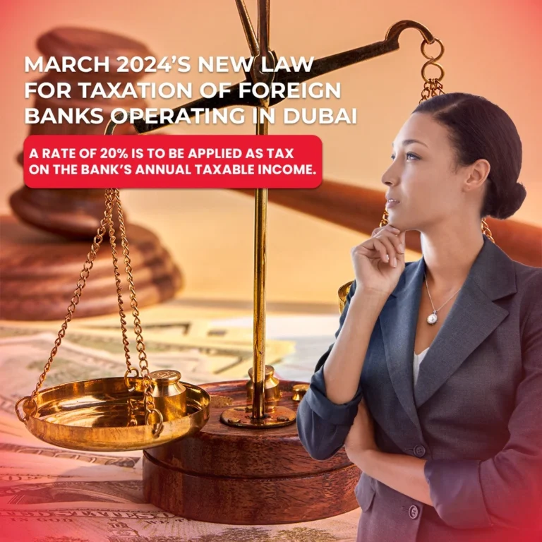 March 2024’s New law for Taxation of Foreign Banks operating in Dubai