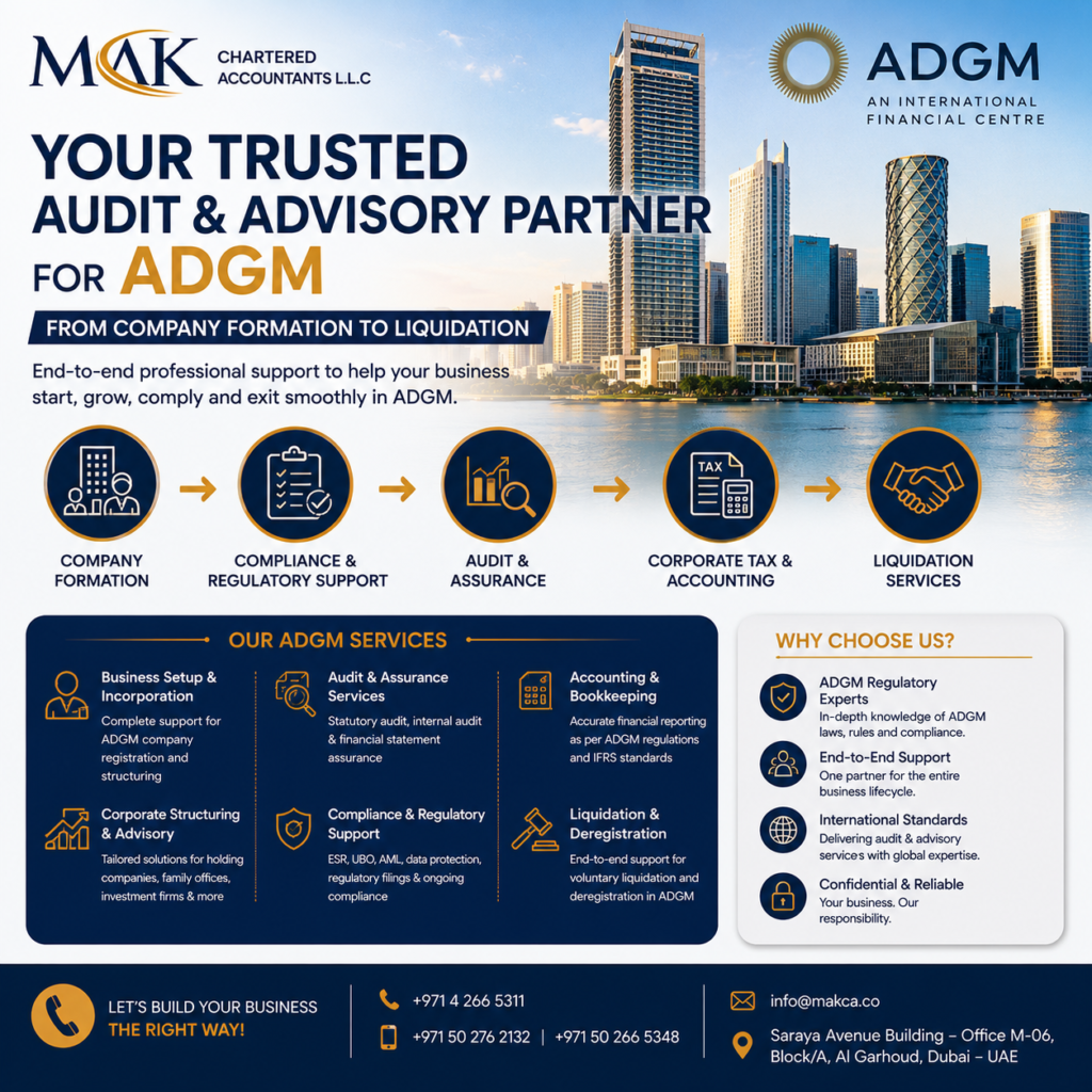 ADGM company formation and audit services in Abu Dhabi UAE