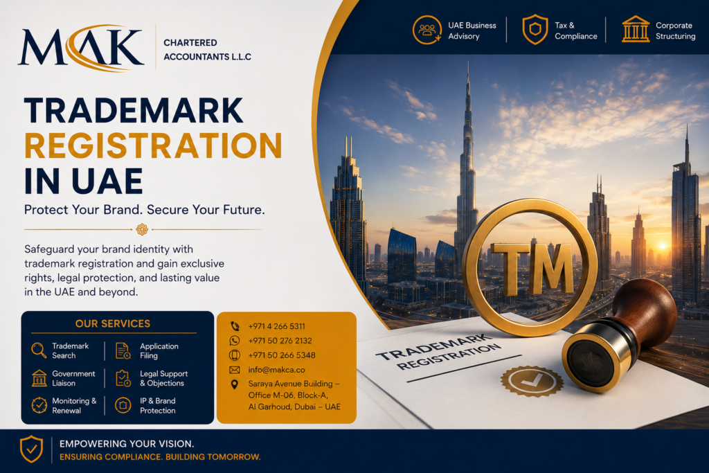 Trademark Registration in UAE by MAK Chartered Accountants LLC – Brand Protection and Intellectual Property Services