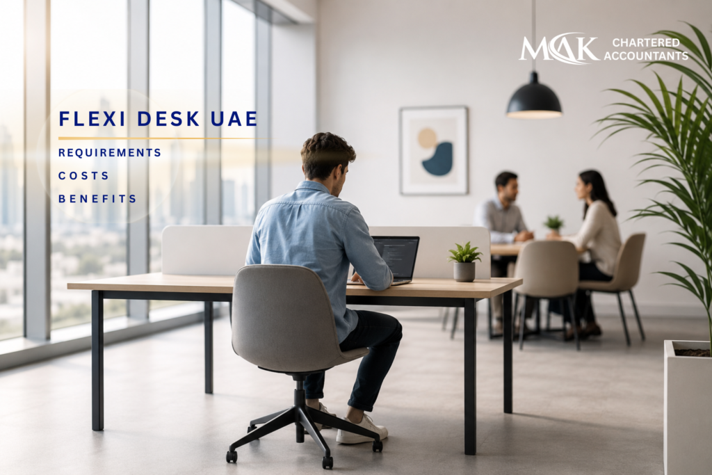 Modern Flexi Desk workspace for UAE business setup and company registration